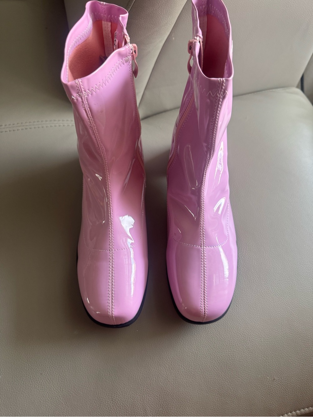 Patent Pink Mid-Calf Women's Boots